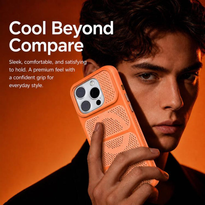 Funda para teléfono híbrida magnética de PC TPU con diseño de refrigeración hueca, For iPhone 12 Pro Max, For iPhone 12 Pro