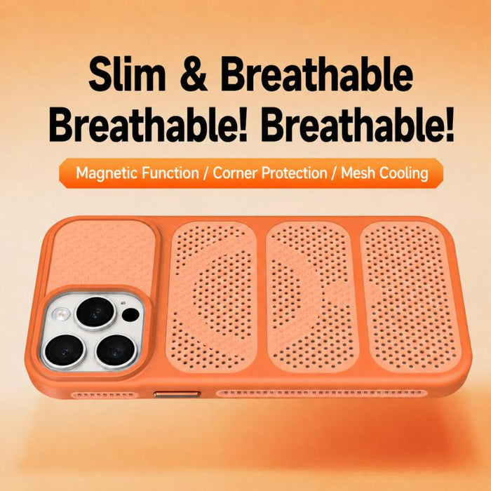 Funda para teléfono híbrida magnética de PC TPU con diseño de refrigeración hueca, For iPhone 12 Pro Max, For iPhone 12 Pro