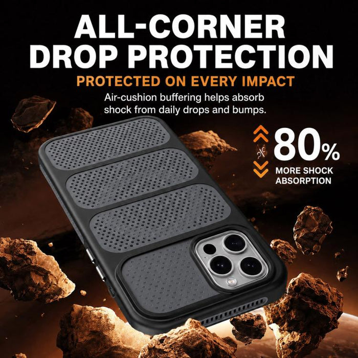 Funda para teléfono híbrida magnética de PC TPU con diseño de refrigeración hueca, For iPhone 12 Pro Max, For iPhone 12 Pro