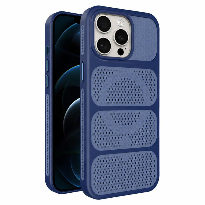Funda para teléfono híbrida magnética de PC TPU con diseño de refrigeración hueca, For iPhone 12 Pro Max, For iPhone 12 Pro