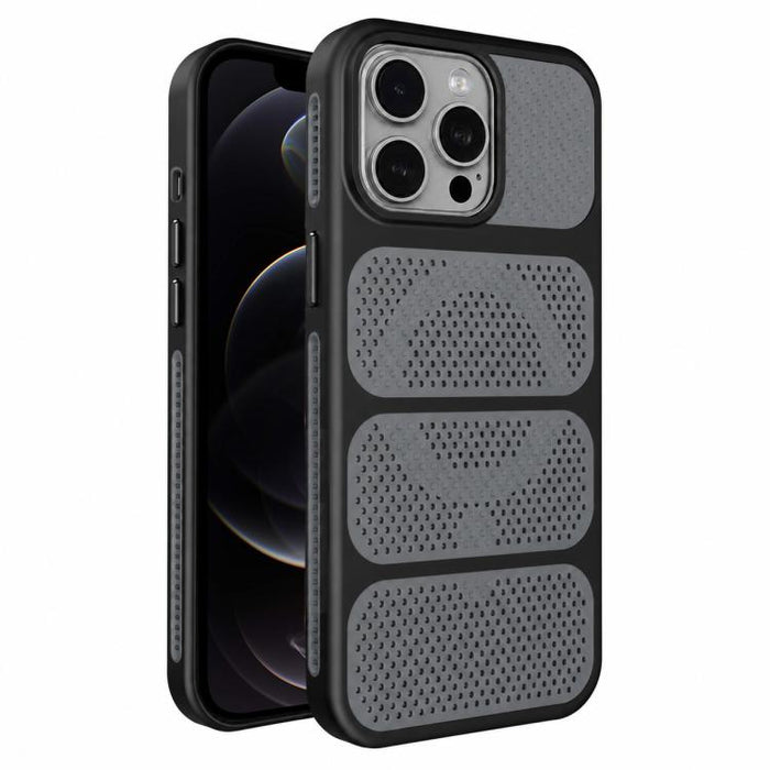Funda para teléfono híbrida magnética de PC TPU con diseño de refrigeración hueca, For iPhone 12 Pro Max, For iPhone 12 Pro