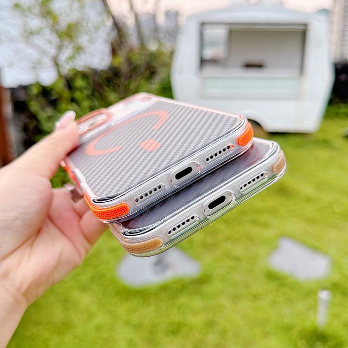 Funda para teléfono MagSafe con textura de fibra de carbono bicolor, For iPhone 17 Pro Max, For iPhone 17