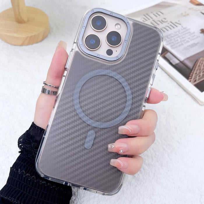 Funda para teléfono MagSafe con textura de fibra de carbono bicolor, For iPhone 17 Pro Max, For iPhone 17