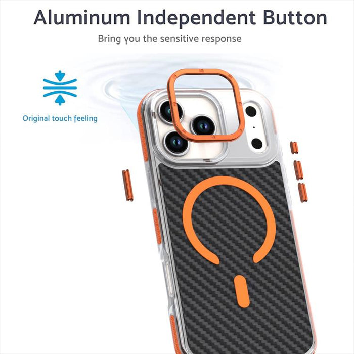 Funda para teléfono MagSafe con textura de fibra de carbono bicolor, For iPhone 17 Pro Max, For iPhone 17