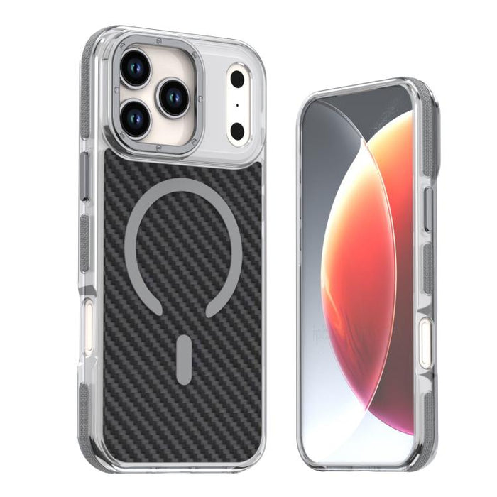 Funda para teléfono MagSafe con textura de fibra de carbono bicolor, For iPhone 17 Pro Max, For iPhone 17