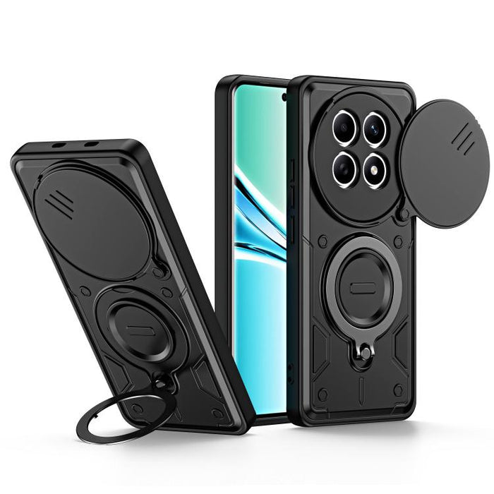 Funda para teléfono con soporte de anillo y cubierta deslizante para lente, For Redmi Note 15 Pro+ Global 163.3m, For Redmi Note 15 4G / 5G Global 164mm, For Redmi Note 15 Pro 4G Global 163.2mm, For Redmi Note 15 Pro 5G Global 163.6m