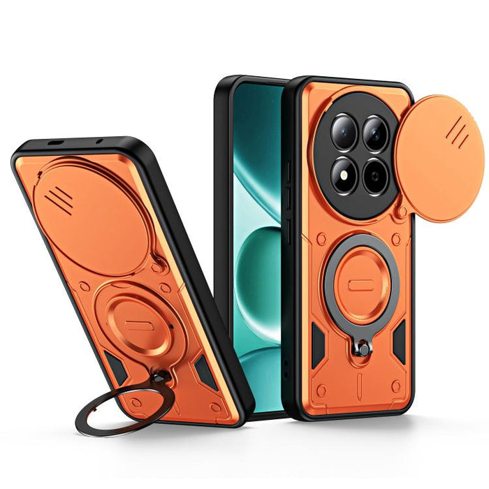 Funda para teléfono con soporte de anillo y cubierta deslizante para lente, For Redmi Note 15 Pro+ Global 163.3m, For Redmi Note 15 4G / 5G Global 164mm, For Redmi Note 15 Pro 4G Global 163.2mm, For Redmi Note 15 Pro 5G Global 163.6m