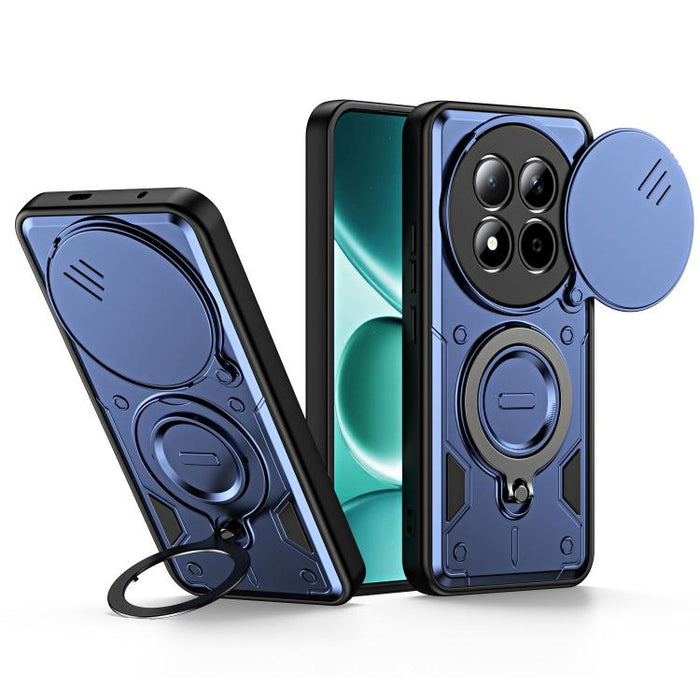 Funda para teléfono con soporte de anillo y cubierta deslizante para lente, For Redmi Note 15 Pro+ Global 163.3m, For Redmi Note 15 4G / 5G Global 164mm, For Redmi Note 15 Pro 4G Global 163.2mm, For Redmi Note 15 Pro 5G Global 163.6m