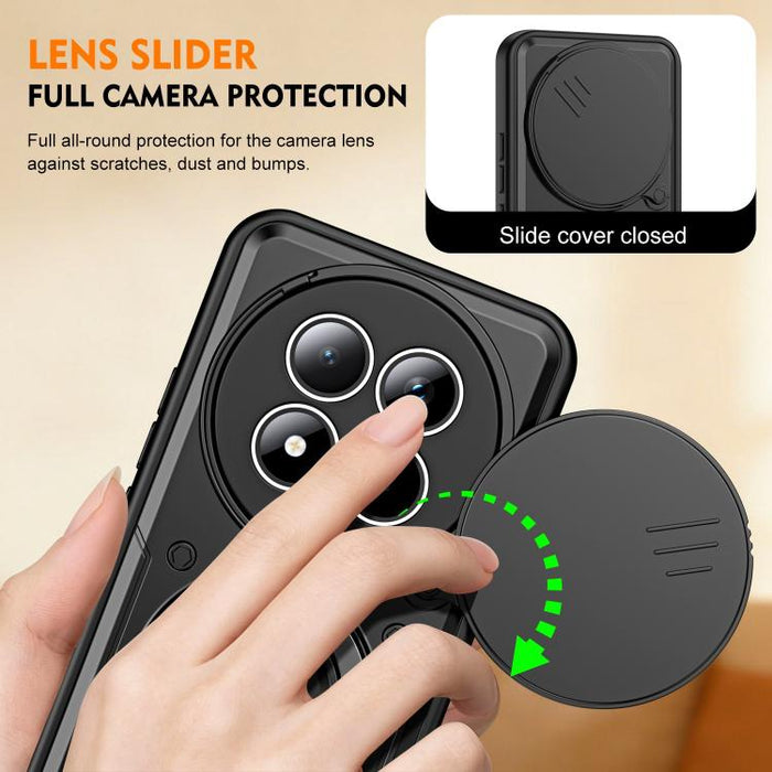 Funda para teléfono con soporte de anillo y cubierta deslizante para lente, For Redmi Note 15 Pro+ Global 163.3m, For Redmi Note 15 4G / 5G Global 164mm, For Redmi Note 15 Pro 4G Global 163.2mm, For Redmi Note 15 Pro 5G Global 163.6m