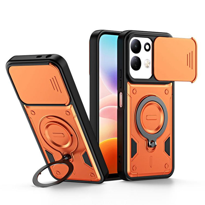 Funda para teléfono con soporte de anillo y cubierta deslizante para lente, For Redmi Note 15 Pro+ Global 163.3m, For Redmi Note 15 4G / 5G Global 164mm, For Redmi Note 15 Pro 4G Global 163.2mm, For Redmi Note 15 Pro 5G Global 163.6m