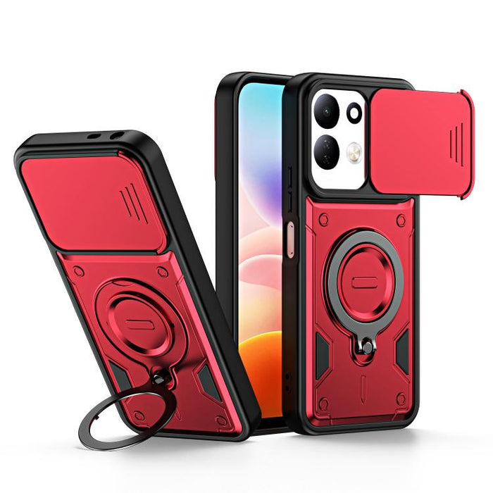 Funda para teléfono con soporte de anillo y cubierta deslizante para lente, For Redmi Note 15 Pro+ Global 163.3m, For Redmi Note 15 4G / 5G Global 164mm, For Redmi Note 15 Pro 4G Global 163.2mm, For Redmi Note 15 Pro 5G Global 163.6m