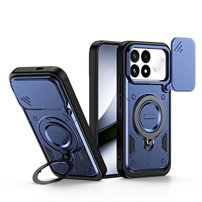 Funda para teléfono con soporte de anillo y cubierta deslizante para lente, For Redmi Note 15 Pro+ Global 163.3m, For Redmi Note 15 4G / 5G Global 164mm, For Redmi Note 15 Pro 4G Global 163.2mm, For Redmi Note 15 Pro 5G Global 163.6m