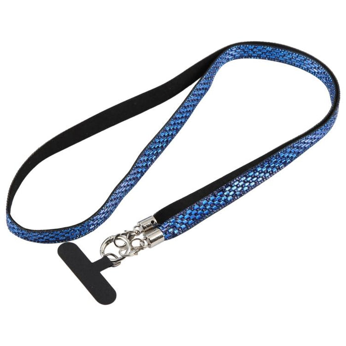 Cordón para teléfono con diamantes de imitación brillantes y almohadilla