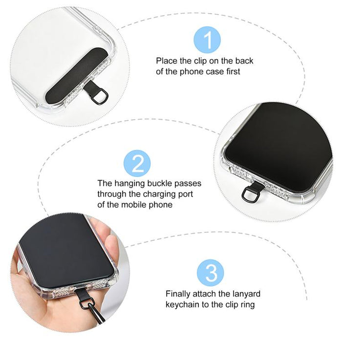 Cordón para teléfono con diamantes de imitación brillantes y almohadilla