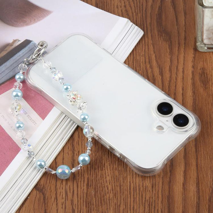 Cordón para teléfono con cadena de cuentas y flor de tulipán