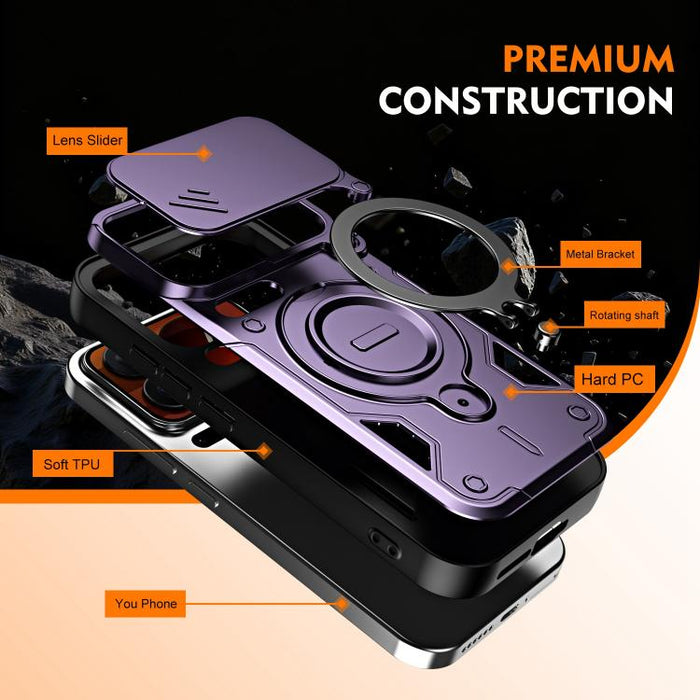 Funda para teléfono con soporte de anillo y cubierta deslizante para lente, For Xiaomi 17 Pro Max, For Xiaomi 17 Pro, For Xiaomi 17, For Xiaomi 15T Pro 5G, For Xiaomi 15T 5G