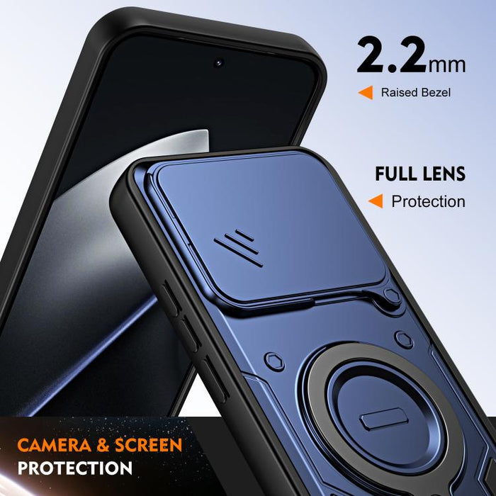 Funda para teléfono con soporte de anillo y cubierta deslizante para lente, For Xiaomi 17 Pro Max, For Xiaomi 17 Pro, For Xiaomi 17, For Xiaomi 15T Pro 5G, For Xiaomi 15T 5G