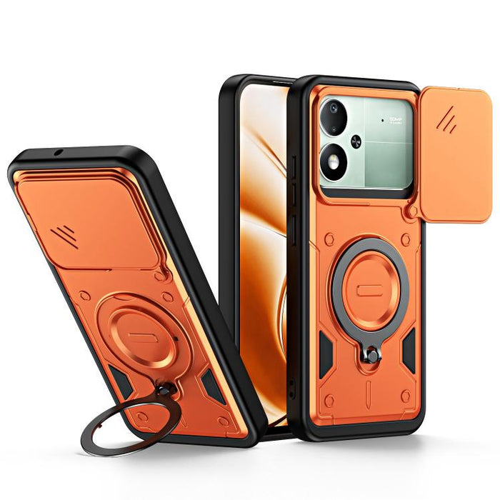 Funda para teléfono con soporte de anillo y cubierta deslizante para lente, For Xiaomi 17 Pro Max, For Xiaomi 17 Pro, For Xiaomi 17, For Xiaomi 15T Pro 5G, For Xiaomi 15T 5G
