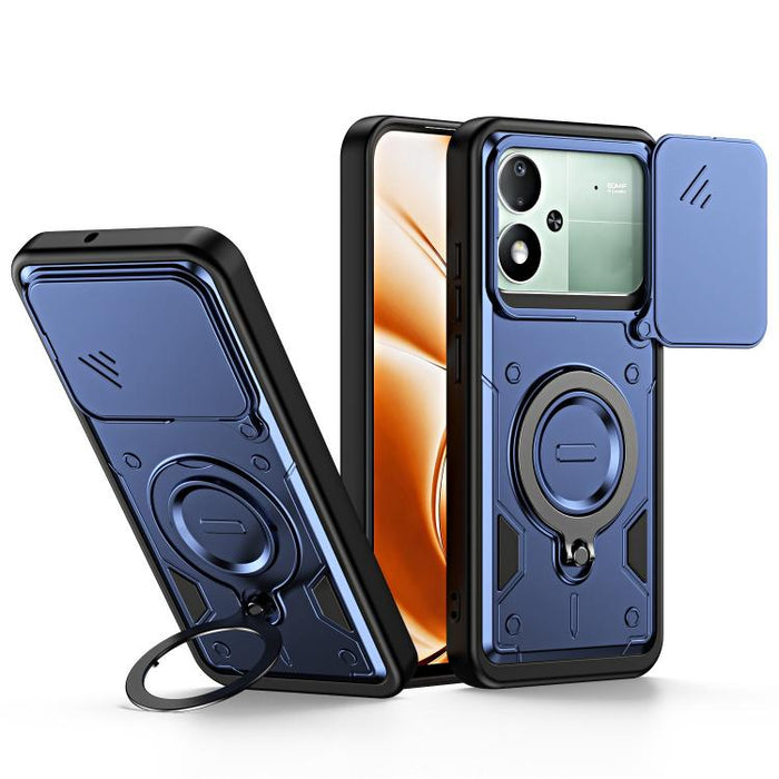 Funda para teléfono con soporte de anillo y cubierta deslizante para lente, For Xiaomi 17 Pro Max, For Xiaomi 17 Pro, For Xiaomi 17, For Xiaomi 15T Pro 5G, For Xiaomi 15T 5G
