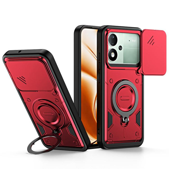 Funda para teléfono con soporte de anillo y cubierta deslizante para lente, For Xiaomi 17 Pro Max, For Xiaomi 17 Pro, For Xiaomi 17, For Xiaomi 15T Pro 5G, For Xiaomi 15T 5G