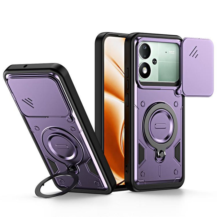 Funda para teléfono con soporte de anillo y cubierta deslizante para lente, For Xiaomi 17 Pro Max, For Xiaomi 17 Pro, For Xiaomi 17, For Xiaomi 15T Pro 5G, For Xiaomi 15T 5G