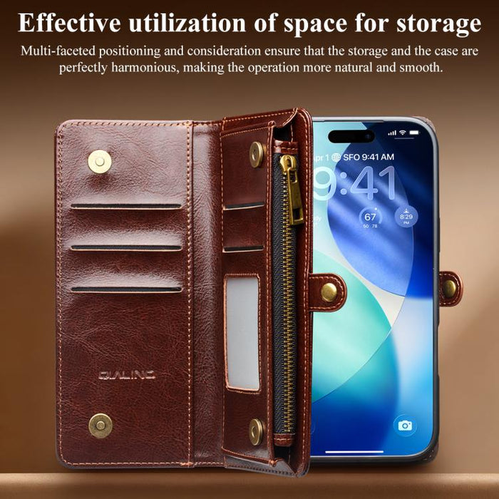 Funda para teléfono móvil de piel desmontable 2 en 1 de QIALINO, For iPhone 17 Pro Max