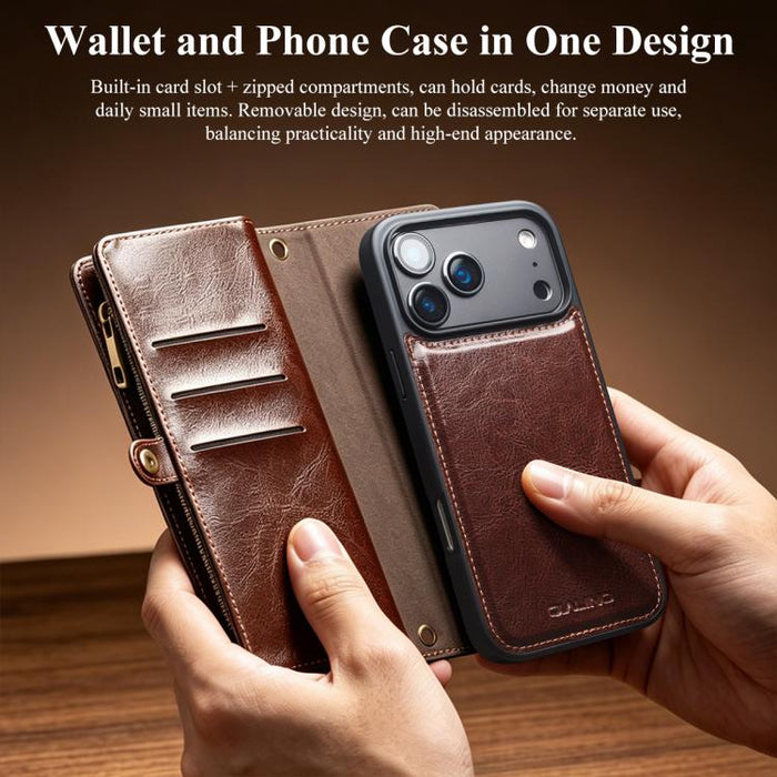 Funda para teléfono móvil de piel desmontable 2 en 1 de QIALINO, For iPhone 17 Pro Max