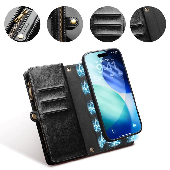 Funda para teléfono móvil de piel desmontable 2 en 1 de QIALINO, For iPhone 17 Pro Max