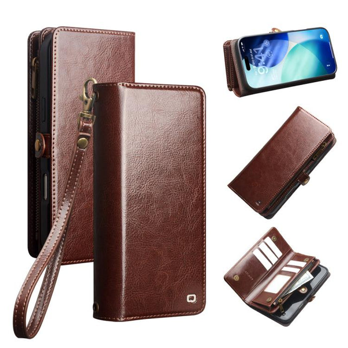 Funda para teléfono móvil de piel desmontable 2 en 1 de QIALINO, For iPhone 17 Pro Max