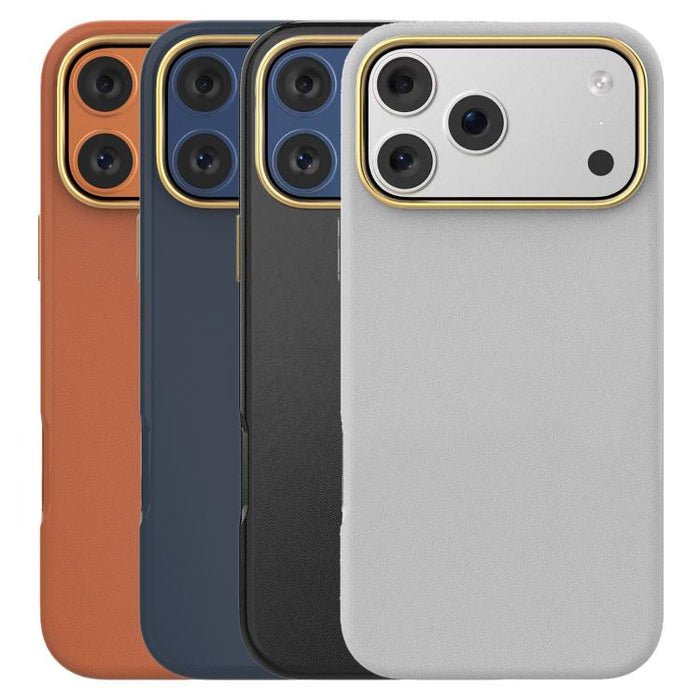 Funda para teléfono Mutural Elegant Lychee Series de PU con baño de metal, For iPhone 17 Pro Max, For iPhone 17 Pro