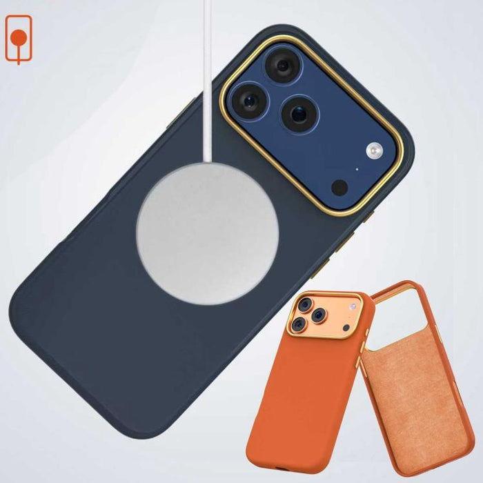Funda para teléfono Mutural Elegant Lychee Series de PU con baño de metal, For iPhone 17 Pro Max, For iPhone 17 Pro