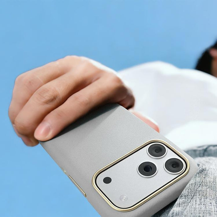 Funda para teléfono Mutural Elegant Lychee Series de PU con baño de metal, For iPhone 17 Pro Max, For iPhone 17 Pro