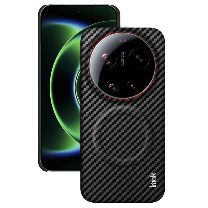Funda magnética para teléfono Imak Ruiyi Series con textura de fibra de carbono y anillo rojo, For Xiaomi 17 Ultra by Leica