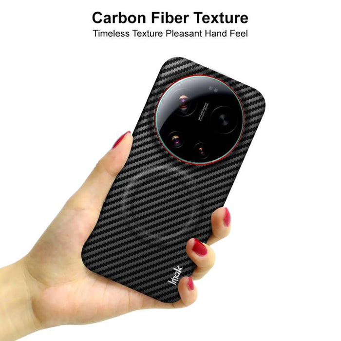 Funda magnética para teléfono Imak Ruiyi Series con textura de fibra de carbono y anillo rojo, For Xiaomi 17 Ultra by Leica