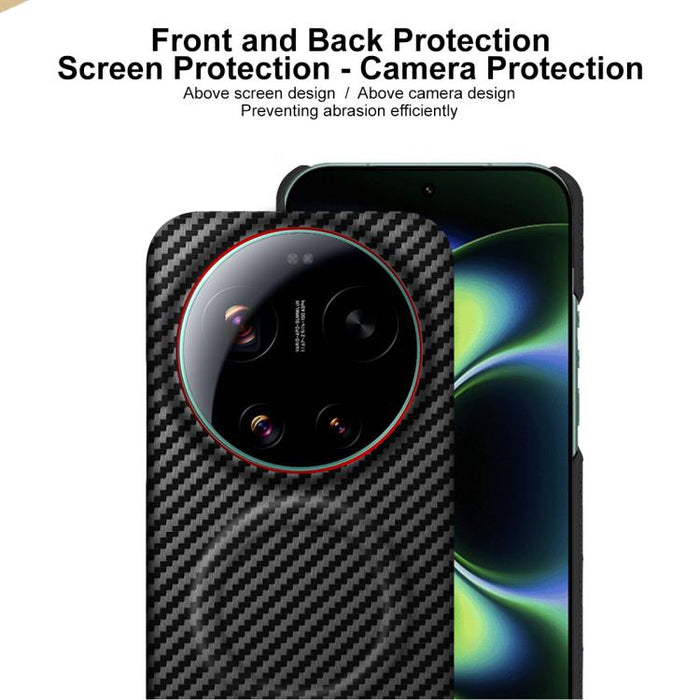 Funda magnética para teléfono Imak Ruiyi Series con textura de fibra de carbono y anillo rojo, For Xiaomi 17 Ultra by Leica