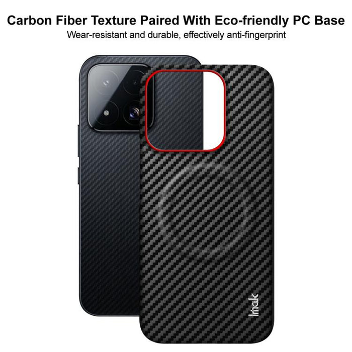 Funda magnética para teléfono Imak Ruiyi Series con textura de fibra de carbono y anillo rojo, For Xiaomi 17 Ultra by Leica