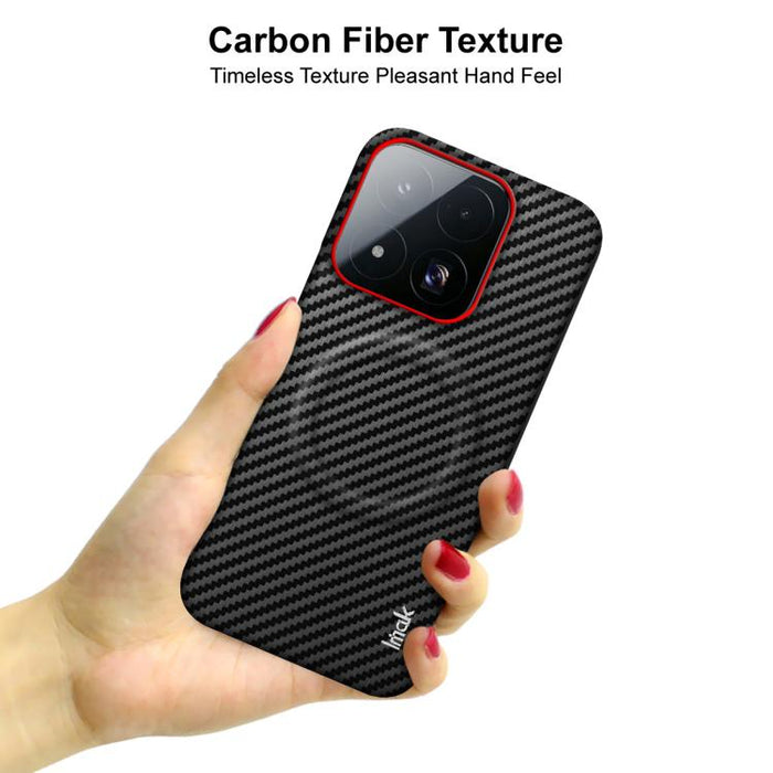 Funda magnética para teléfono Imak Ruiyi Series con textura de fibra de carbono y anillo rojo, For Xiaomi 17 Ultra by Leica