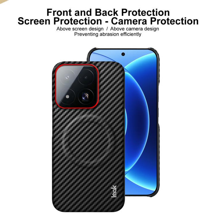 Funda magnética para teléfono Imak Ruiyi Series con textura de fibra de carbono y anillo rojo, For Xiaomi 17 Ultra by Leica