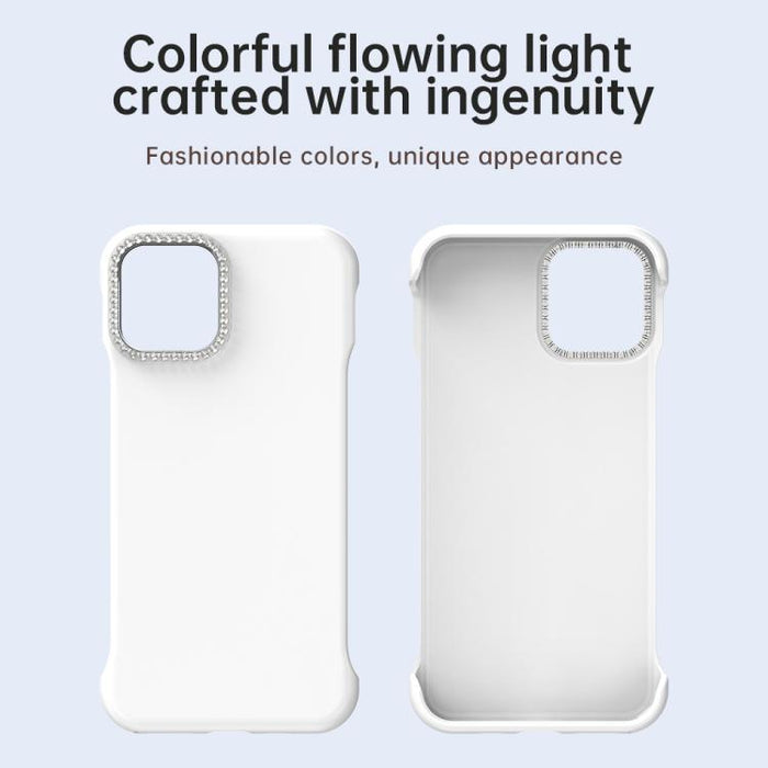 Funda híbrida de TPU y PC esmerilada con marco de media luna Candy Diamond, For iPhone 11 Pro