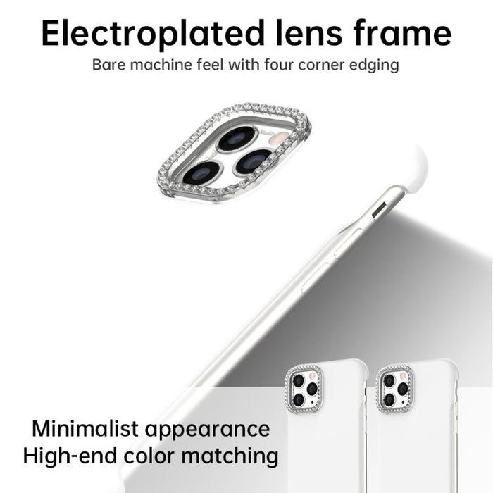 Funda híbrida de TPU y PC esmerilada con marco de media luna Candy Diamond, For iPhone 11 Pro