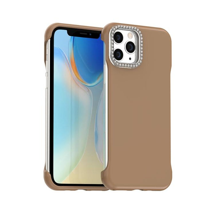 Funda híbrida de TPU y PC esmerilada con marco de media luna Candy Diamond, For iPhone 11 Pro