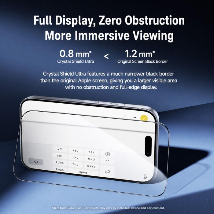 Película protectora templada HD Benks Ultra 3D para el cuidado de los ojos, flexible y resistente al calor., For iPhone 17 Pro Max, For iPhone 17 Pro