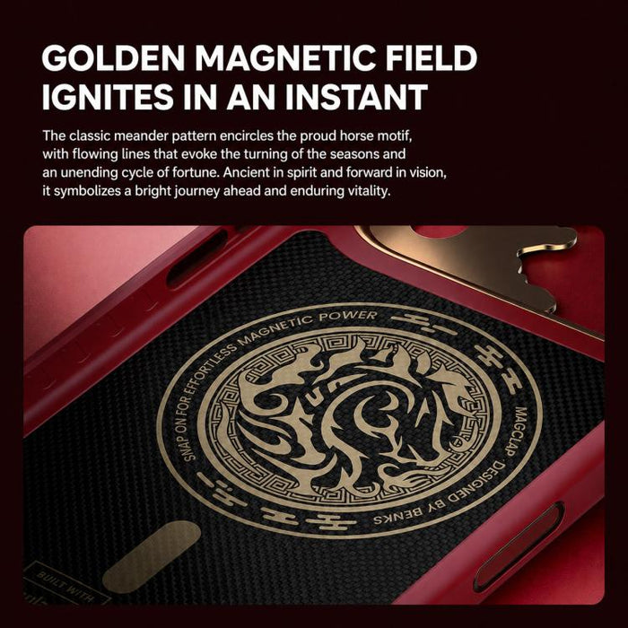 Funda magnética antigolpes para teléfono Benks Y3 de fibra de Kevlar, For iPhone 17 Pro Max, For iPhone 17 Pro