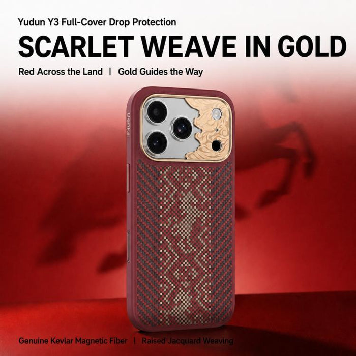 Funda magnética antigolpes para teléfono Benks Y3 de fibra de Kevlar, For iPhone 17 Pro Max, For iPhone 17 Pro