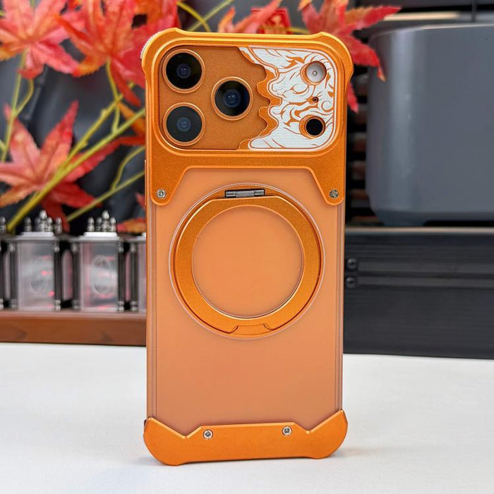 Funda magnética para teléfono con soporte giratorio 360 de policarbonato esmerilado con cara de caballo, For iPhone 17 Pro Max, For iPhone 17 Pro, For iPhone 16 Pro Max, For iPhone 15 Pro Max, For iPhone 14 Pro Max, For iPhone 13 Pro Max