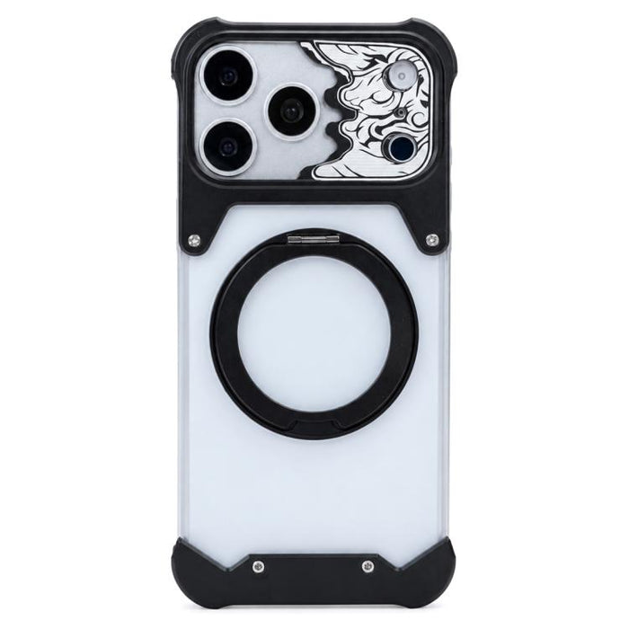 Funda magnética para teléfono con soporte giratorio 360 de policarbonato esmerilado con cara de caballo, For iPhone 17 Pro Max, For iPhone 17 Pro, For iPhone 16 Pro Max, For iPhone 15 Pro Max, For iPhone 14 Pro Max, For iPhone 13 Pro Max