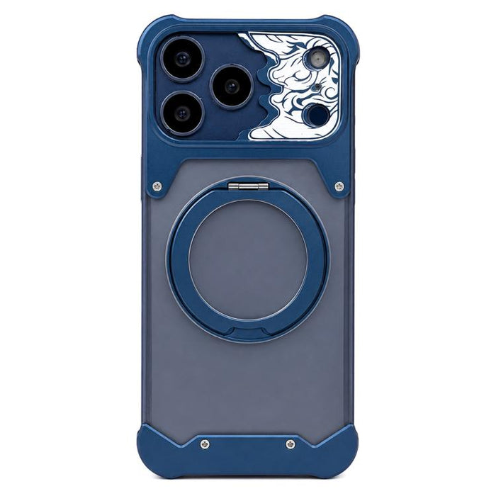 Funda magnética para teléfono con soporte giratorio 360 de policarbonato esmerilado con cara de caballo, For iPhone 17 Pro Max, For iPhone 17 Pro, For iPhone 16 Pro Max, For iPhone 15 Pro Max, For iPhone 14 Pro Max, For iPhone 13 Pro Max