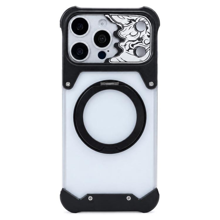 Funda magnética para teléfono con soporte giratorio 360 de policarbonato esmerilado con cara de caballo, For iPhone 17 Pro Max, For iPhone 17 Pro, For iPhone 16 Pro Max, For iPhone 15 Pro Max, For iPhone 14 Pro Max, For iPhone 13 Pro Max