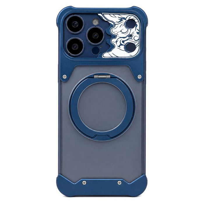 Funda magnética para teléfono con soporte giratorio 360 de policarbonato esmerilado con cara de caballo, For iPhone 17 Pro Max, For iPhone 17 Pro, For iPhone 16 Pro Max, For iPhone 15 Pro Max, For iPhone 14 Pro Max, For iPhone 13 Pro Max