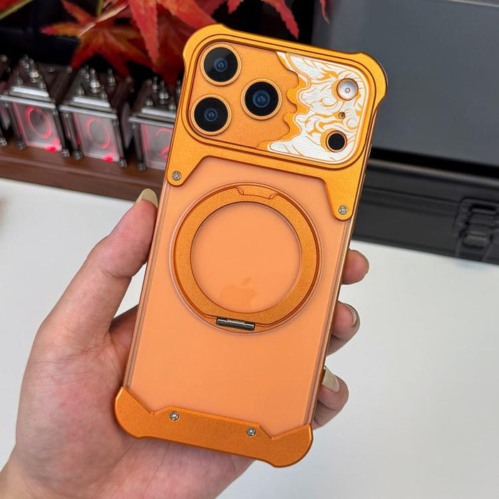 Funda magnética para teléfono con soporte giratorio 360 de policarbonato esmerilado con cara de caballo, For iPhone 17 Pro Max, For iPhone 17 Pro, For iPhone 16 Pro Max, For iPhone 15 Pro Max, For iPhone 14 Pro Max, For iPhone 13 Pro Max